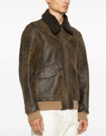 Men's Vintage Shearling Bomber Leather Jacket