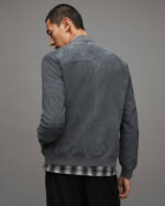 Men's Suede Leather Bomber Jacket