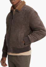 Men's Suede Shearling Leather Jacket