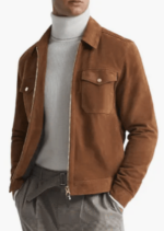 Men's Trucker Suede Leather Jacket