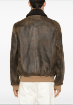 Men's Vintage Shearling Bomber Leather Jacket