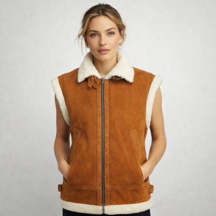 Women's Faux Shearling Leather Vest