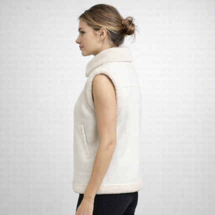 White Teddy Faux Shearling Vest for Women