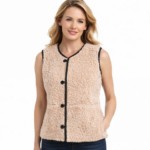 Sideline Womens Natural Wool Shearling Gilet