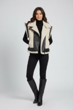 Faux Leather Inner Fur Vest for Winter Wear