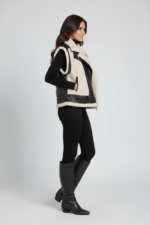 Faux Leather Inner Fur Vest for Winter Wear