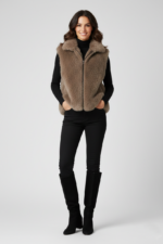 Elegant Vintage Brown Shearling Fur