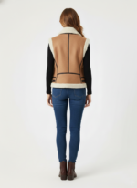 Elegant Vintage Brown Shearling Fur Vest