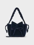 Bow Ruched Top Handle Bag